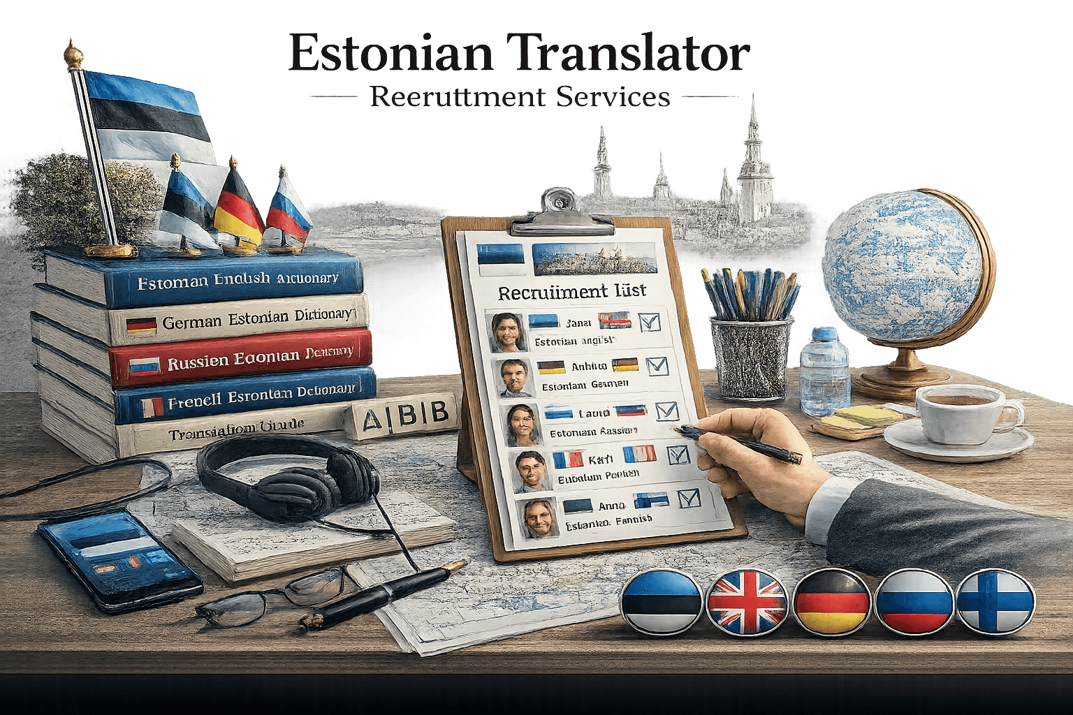 Estonian Translator Recruitment Services by Lingvopedia with multilingual hiring and language talent recruitment workspace