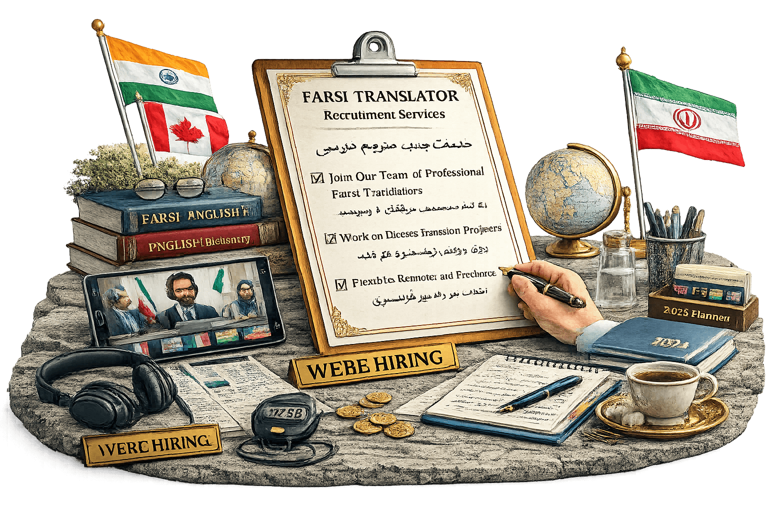 Professional Farsi Translator Recruitment Services for hiring skilled native translators, interpreters, and multilingual language experts.