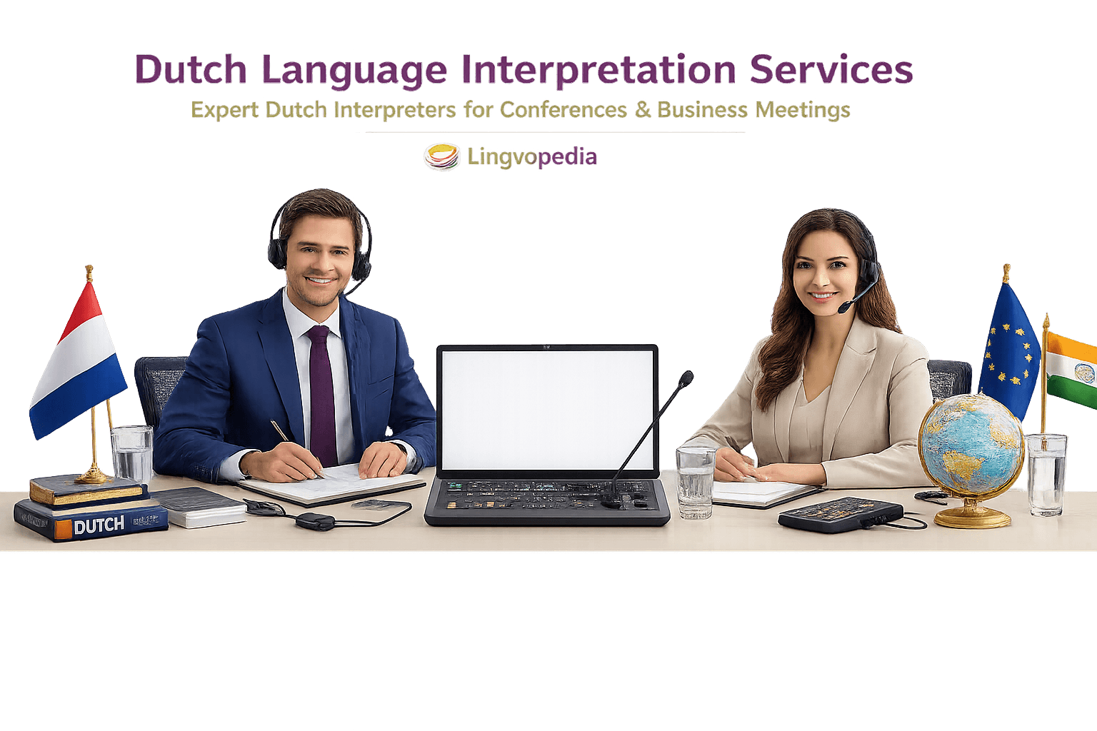 Dutch Language Interpretation Services by Lingvopedia with professional interpreters and multilingual communication setup