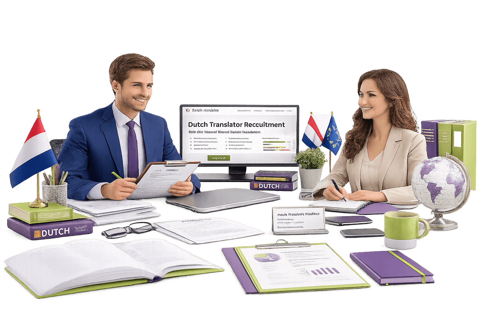 Dutch Translator Recruitment Services by Lingvopedia with a premium recruitment workspace and multilingual hiring setup