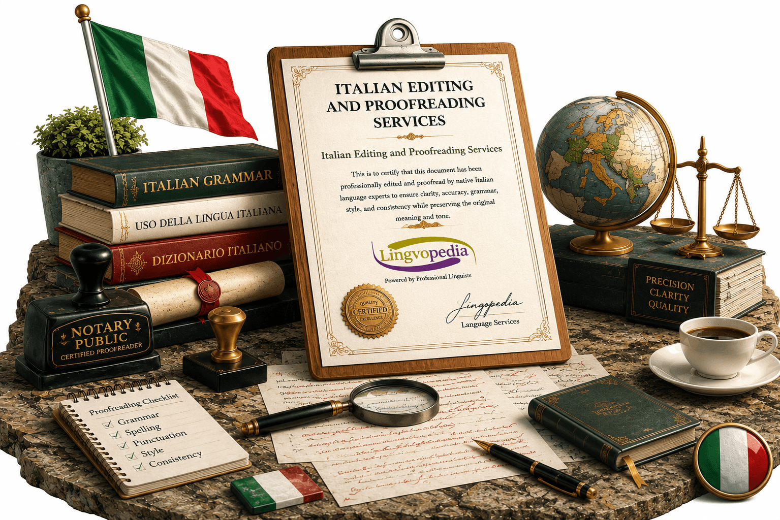 Professional Italian editing and proofreading services by native Italian language experts