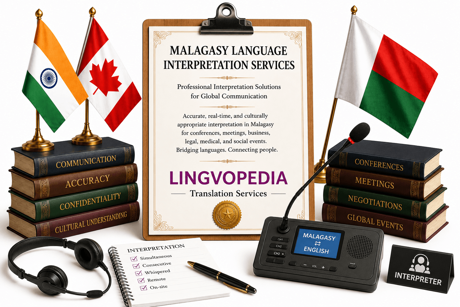 Professional Malagasy Language Interpretation Services for conferences, meetings, legal, medical, and business communication.