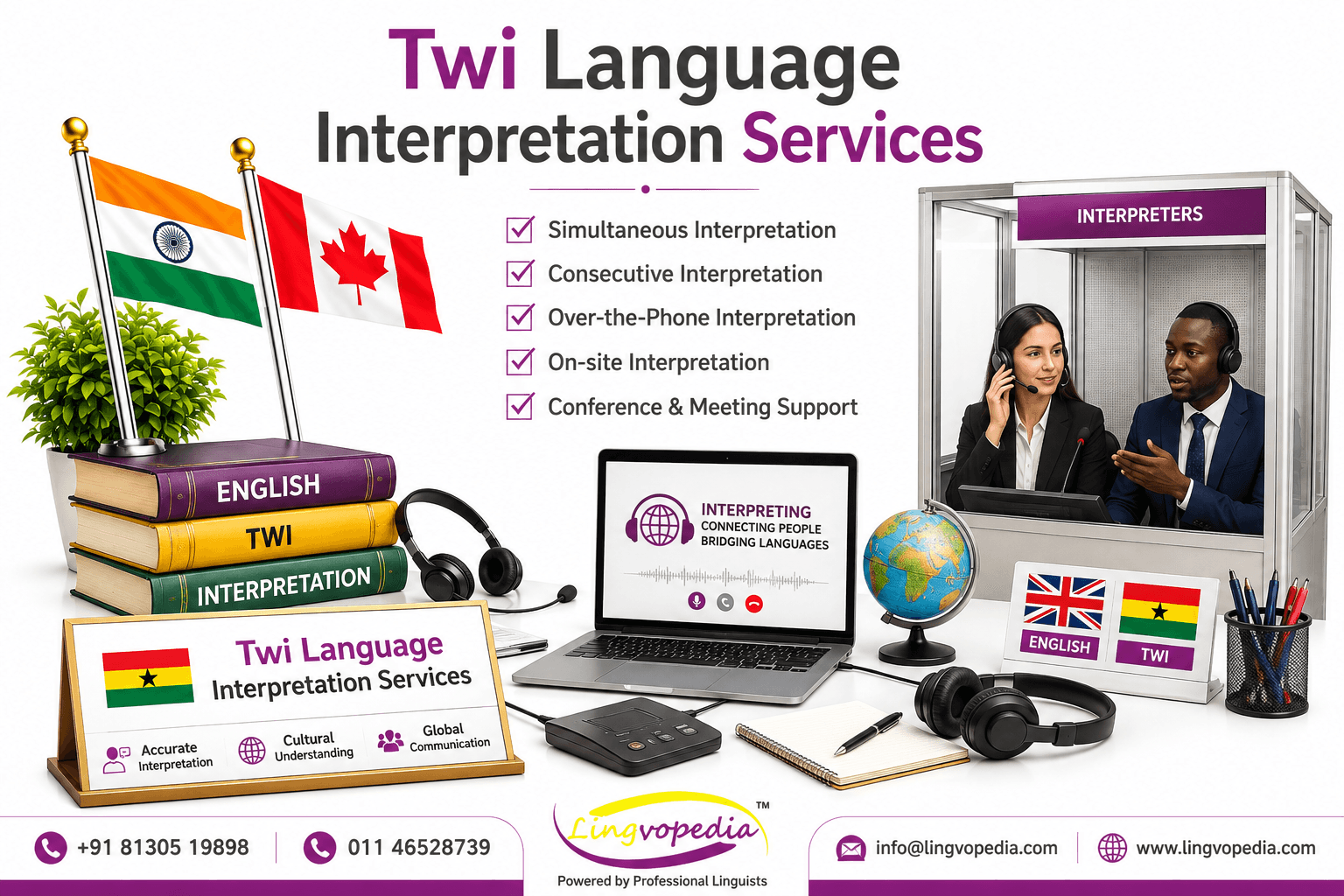 Professional Twi Language Interpretation Services for conferences, business meetings, legal, medical, and multilingual communication by certified interpreters.
